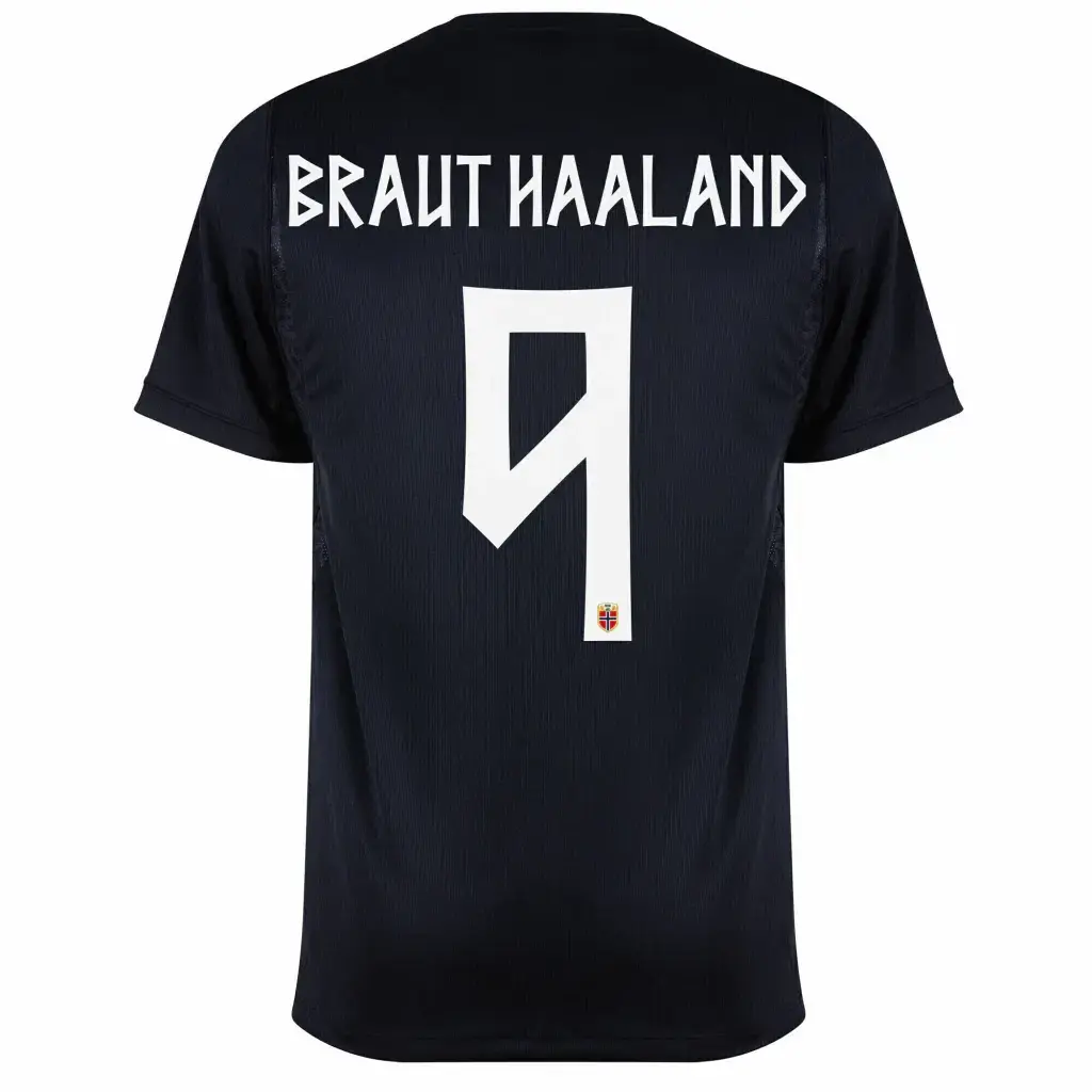 UNIFORME NORUEGA ALL BLACK HAALAND 9
