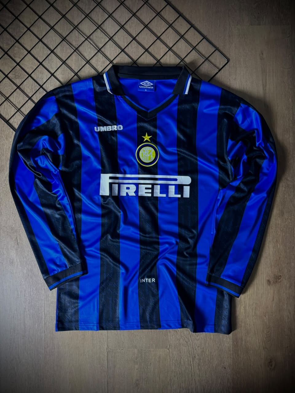 UNIFORME INTER DE MILÃO 1997 MANGA LONGA RONALDO 9