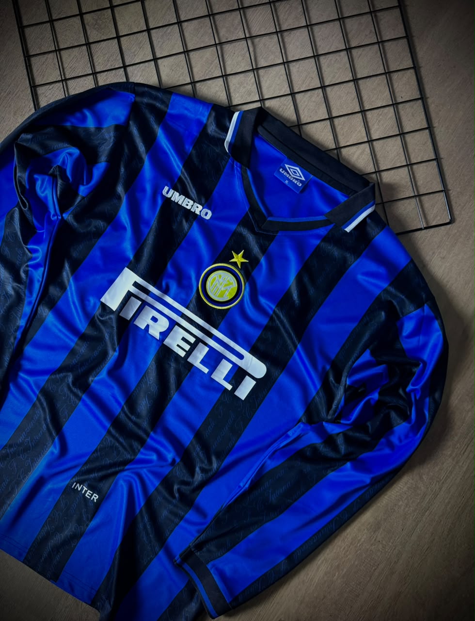 UNIFORME INTER DE MILÃO 1997 MANGA LONGA RONALDO 9