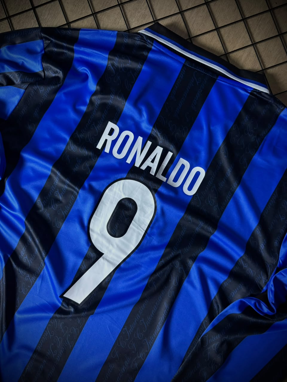 UNIFORME INTER DE MILÃO 1997 MANGA LONGA RONALDO 9
